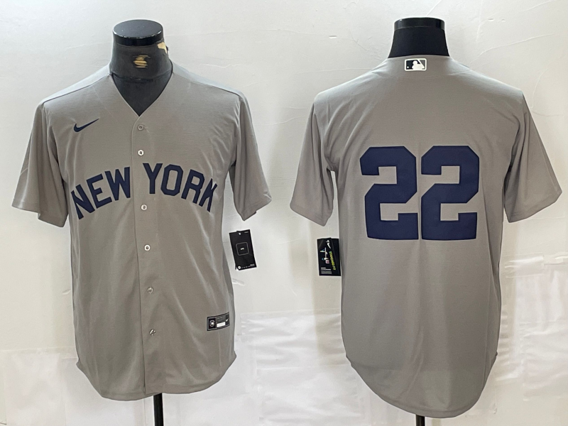 Men's New York Yankees Juan Soto #22 Gray Limited Name Jersey